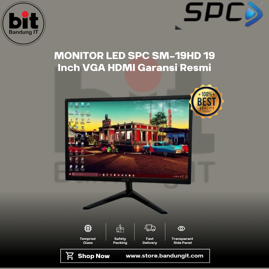 1 MONITOR LED SPC SM-19HD 19 Inch VGA HDMI Garansi Resmi - Image 1