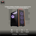 CASING GAMING VENOMRX SOLAS WOOD Series Tempered Glass ATX 4X12CM ARGB Fan