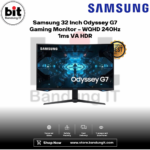 Samsung 32 Inch Odyssey G7 Gaming Monitor - WQHD 240Hz 1ms VA HDR