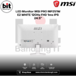 LED Monitor MSI PRO MP251W E2 WHITE 120Hz FHD 1ms IPS 24.5" - Image 4