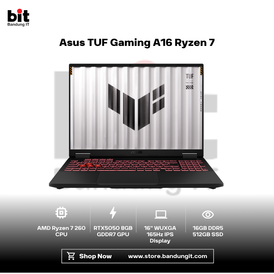 Dark Black Modern Abstract Gadget Laptop Store Sale Instagram Post - 2026-01-30T155838.700 Asus TUF Gaming A16 Ryzen 7 260 RTX5050 16GB 512GB 16" WUXGA IPS 165Hz 100% sRGB - Image 1