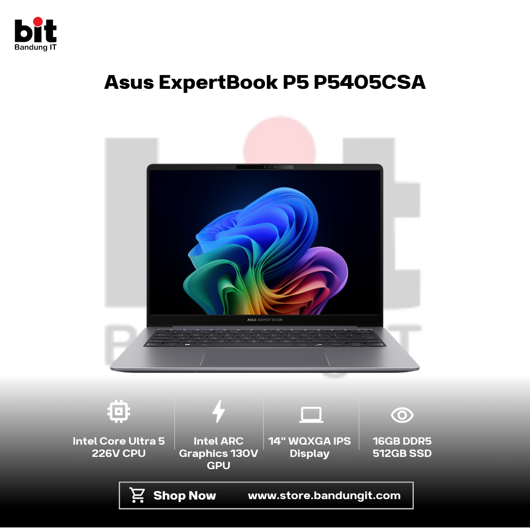 Dark Black Modern Abstract Gadget Laptop Store Sale Instagram Post - 2026-01-31T102203.830 Asus ExpertBook P5 P5405CSA Core Ultra 5 226V 16GB 512GB 14" WQXGA IPS Anti-glare 100% sRGB - Image 1
