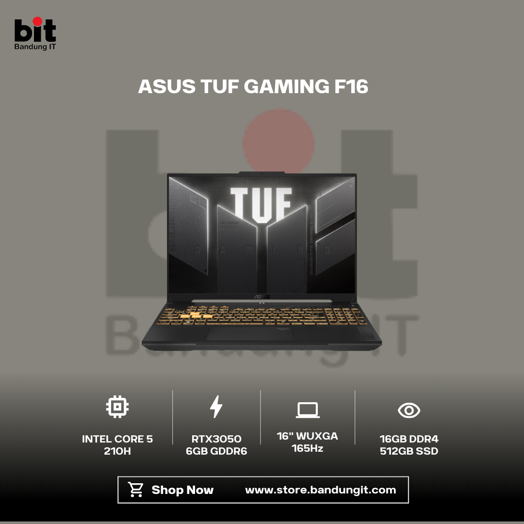 Dark Black Modern Abstract Gadget Laptop Store Sale Instagram Post (26) ASUS TUF Gaming F16 FX607VJB Core 5 210H RTX3050 16GB 512GB 16" WUXGA IPS 165Hz - Image 1
