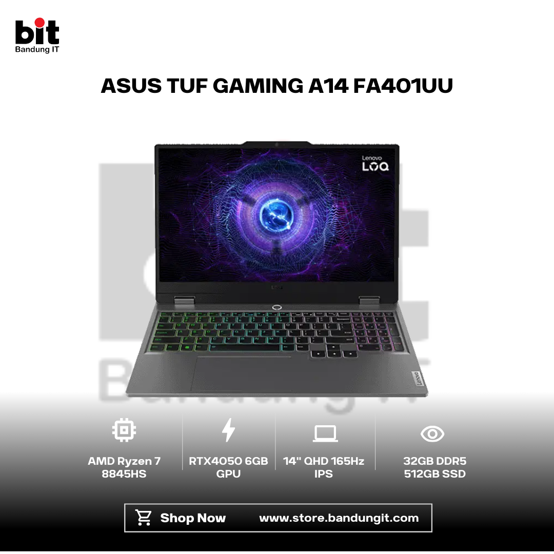 Dark Black Modern Abstract Gadget Laptop Store Sale Instagram Post (29) Asus TUF Gaming A14 FA401UU Ryzen 7 8845HS RTX4050 32GB 512GB 14" 2.5K IPS 165Hz - Image 1