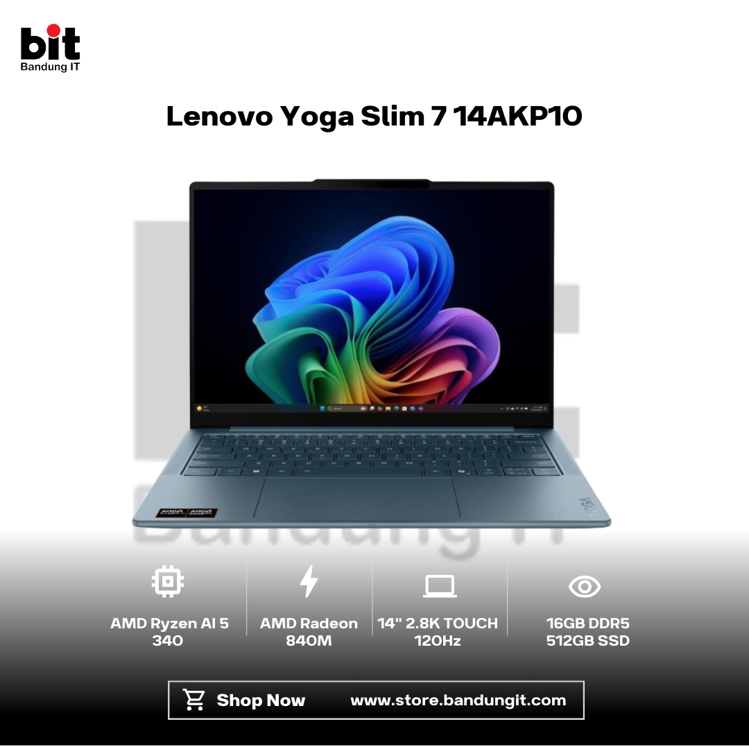 Dark Black Modern Abstract Gadget Laptop Store Sale Instagram Post (39) Lenovo Yoga Slim 7 14AKP10 Ryzen AI 5 340 16GB 512GB 14" 2.8K OLED 120Hz Touchscreen 100 DCI-P3 - Image 1
