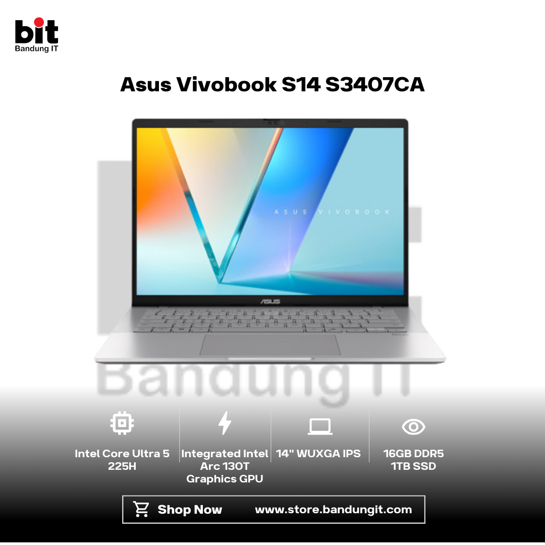 Dark Black Modern Abstract Gadget Laptop Store Sale Instagram Post (51) Asus Vivobook S14 S3407CA Core Ultra 5 225H 16GB 1TB 14" WUXGA IPS - VIPS5112M - Image 1