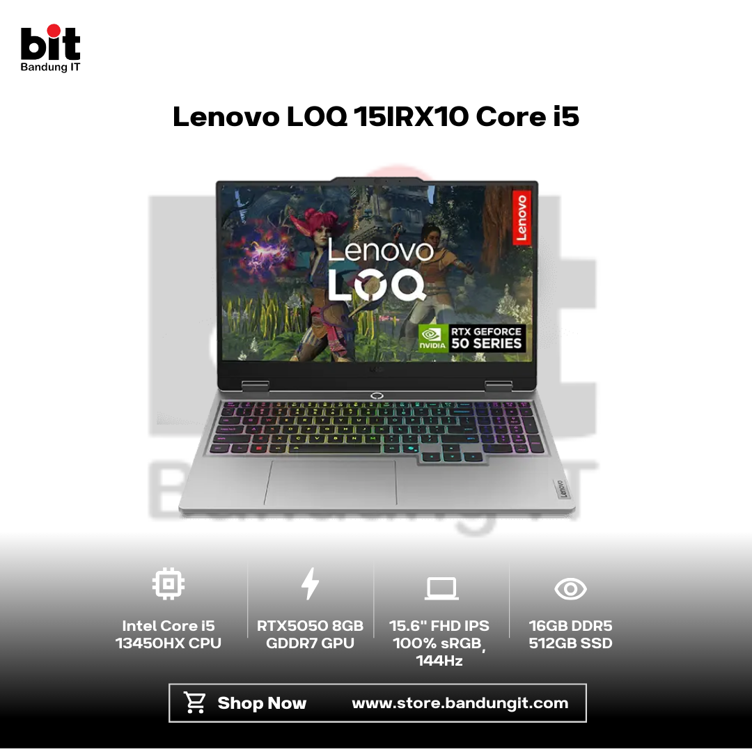 Dark Black Modern Abstract Gadget Laptop Store Sale Instagram Post (90) Lenovo LOQ 15IRX10 Core i5 13450HX RTX5050 16GB 512GB 15.6" FHD IPS 144Hz 100% sRGB G-Sync - Image 1
