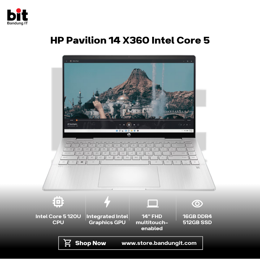 Dark Black Modern Abstract Gadget Laptop Store Sale Instagram Post - 2026-02-02T163755.295 HP Pavilion 14 X360 Intel Core 5 120U 16GB 512GB 14″ FHD Touchscreen IPS 62.5 sRGB - Image 1