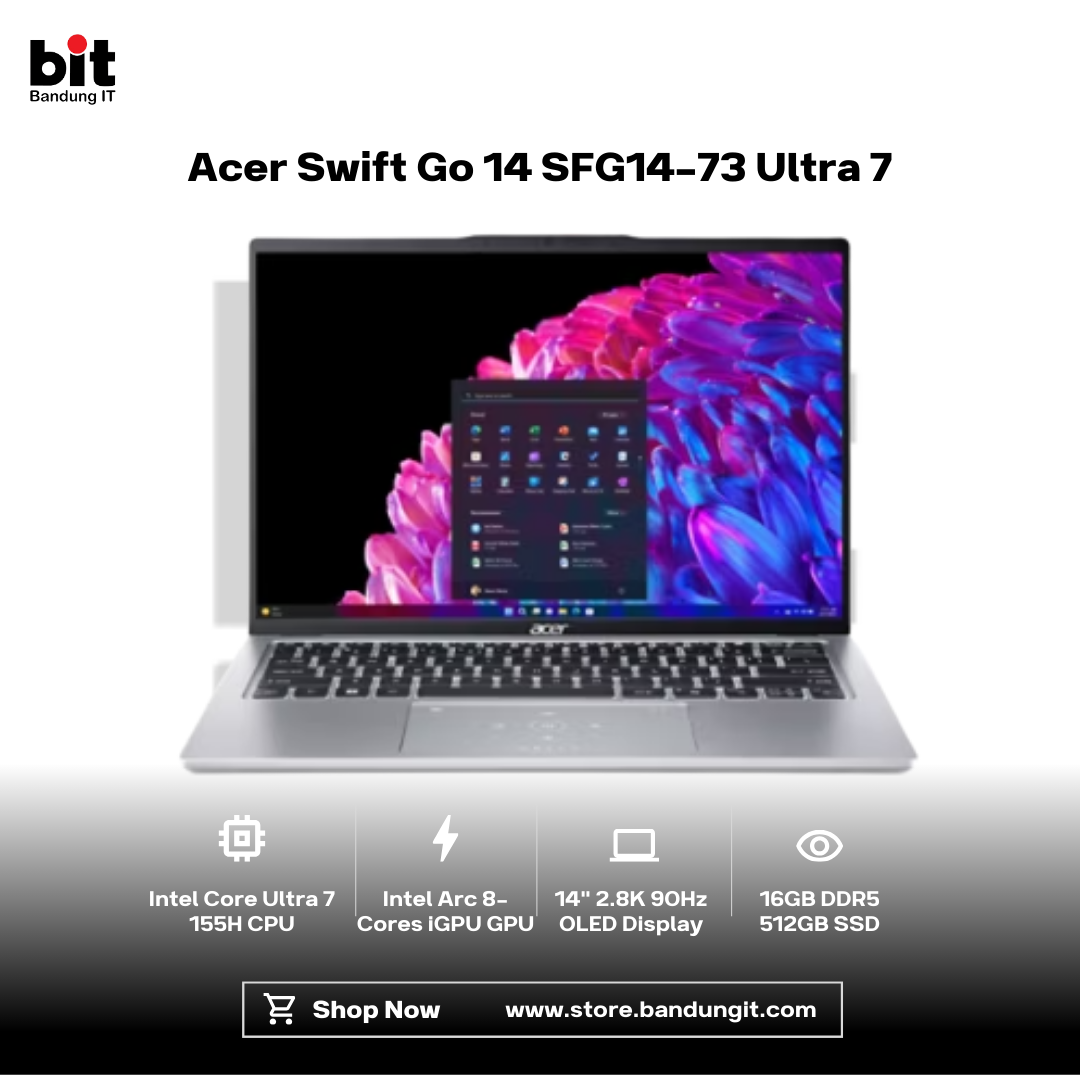 Dark Black Modern Abstract Gadget Laptop Store Sale Instagram Post - 2026-02-02T165309.600 Acer Swift Go 14 SFG14-73 Ultra 7 155H 16GB 512GB 14" 2.8K OLED 90Hz - Image 1