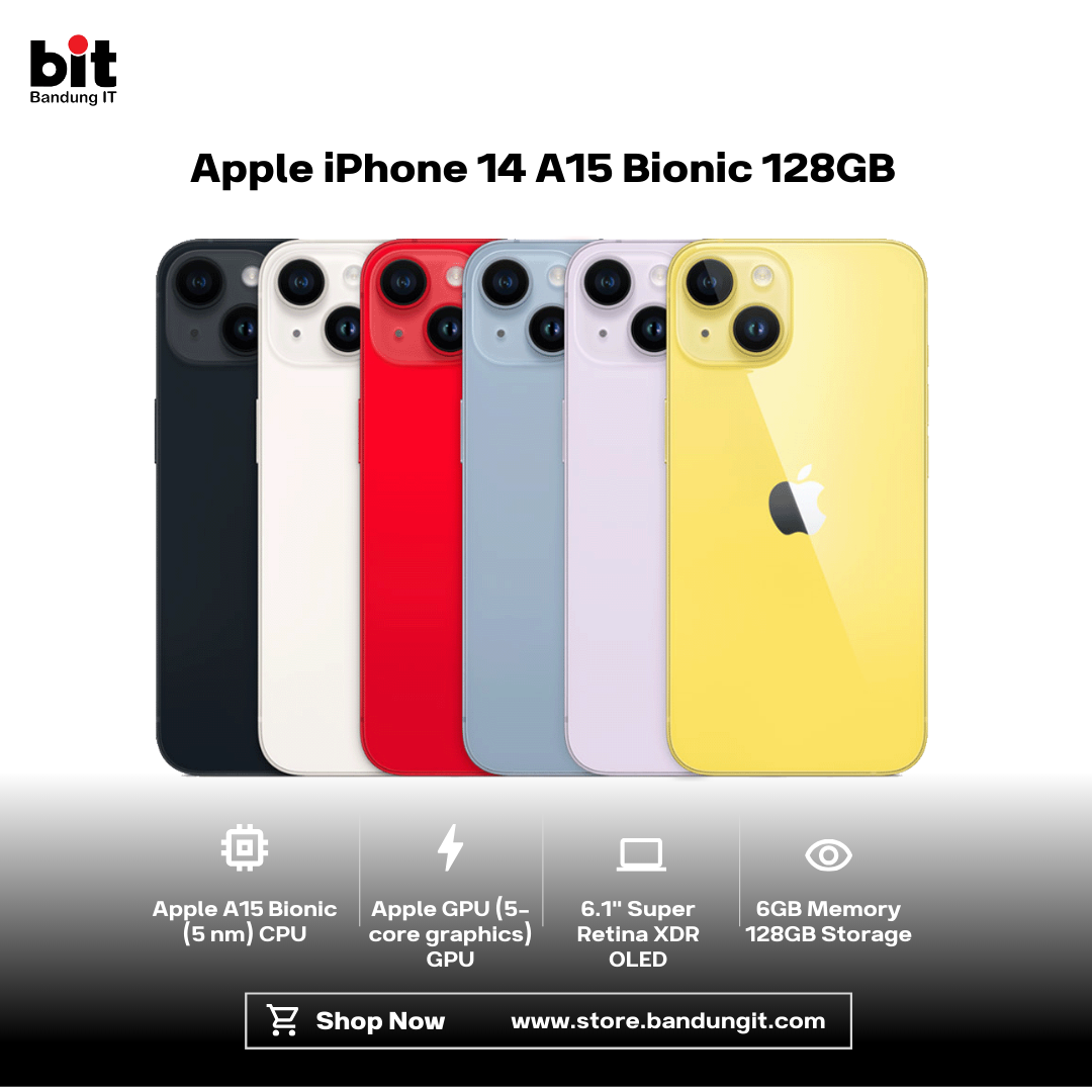 Dark Black Modern Abstract Gadget Laptop Store Sale Instagram Post - 2026-02-04T093350.468 Apple iPhone 14 A15 Bionic 128GB 6.1" Super Retina XDR OLED HDR10 12MP Dual Camera iOS NFC - Image 1