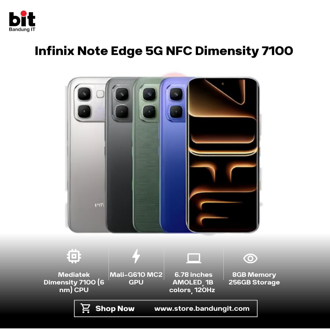 Dark Black Modern Abstract Gadget Laptop Store Sale Instagram Post - 2026-02-04T094450.511 Infinix Note Edge 5G NFC Dimensity 7100 8GB 256GB 6.78 Inch AMOLED 144Hz 3D Curved 50MP Dual Main Camera Garansi Indonesia - Image 1