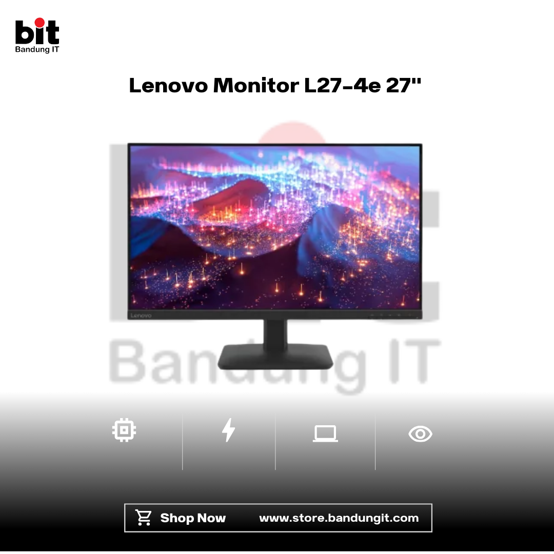 Dark Black Modern Abstract Gadget Laptop Store Sale Instagram Post - 2026-02-09T113138.033 LENOVO MONITOR L27-4E 27" FULL HD 3-SIDE IPS 100HZ 99% SRGB 8-BIT ANTI-GLARE FLAT SUPPORT VESA MOUNT - Image 1