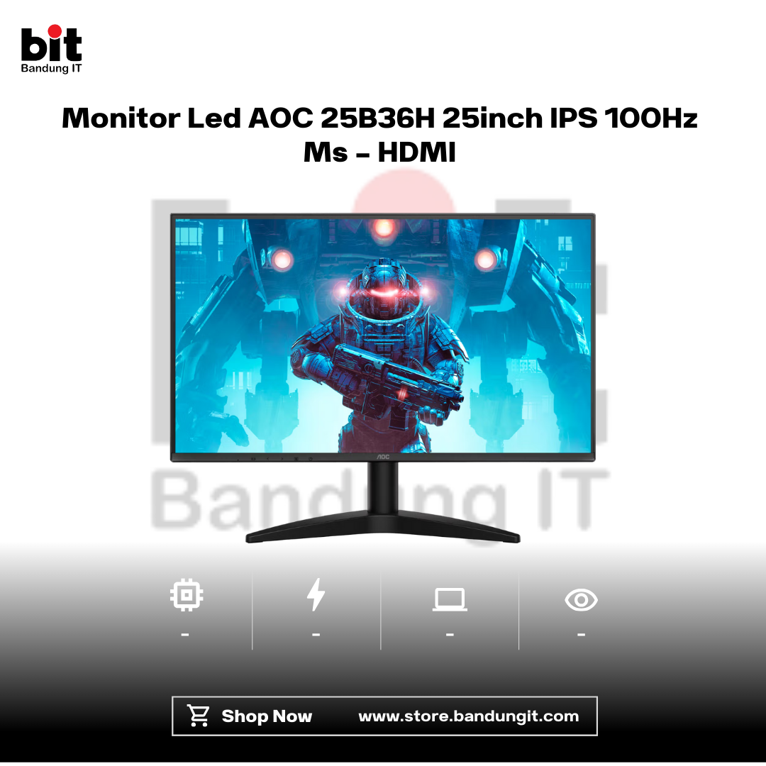 Dark Black Modern Abstract Gadget Laptop Store Sale Instagram Post - 2026-02-10T094600.368 Monitor Led AOC 25B36H 25inch IPS 100Hz Ms - HDMI - Image 1