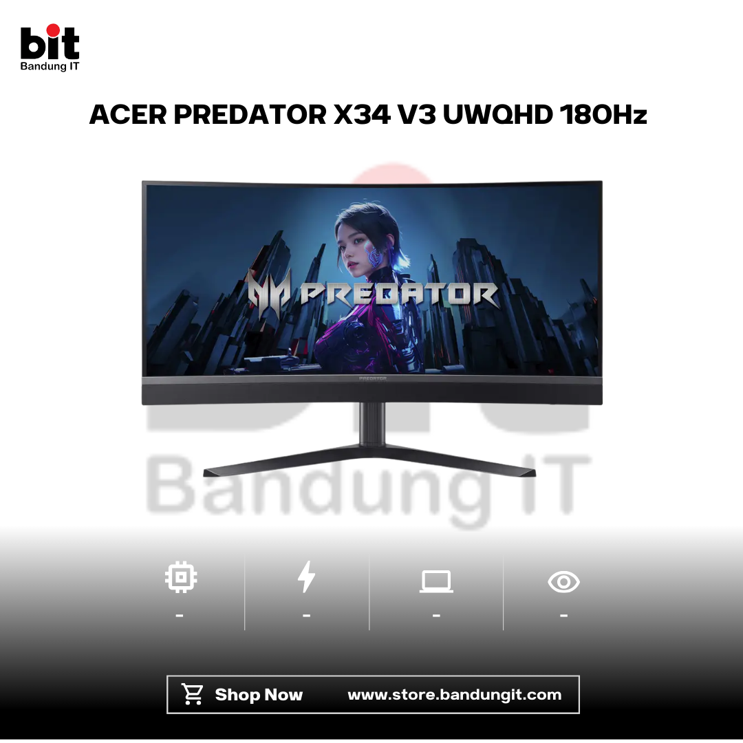 Dark Black Modern Abstract Gadget Laptop Store Sale Instagram Post - 2026-02-10T101046.369 ACER PREDATOR X34 V3 UWQHD 180Hz Monitor 34" - Image 1