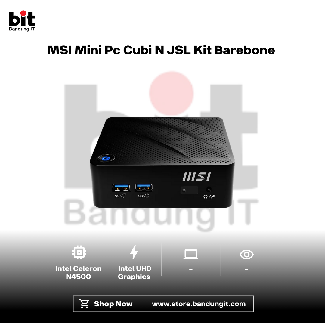 Dark Black Modern Abstract Gadget Laptop Store Sale Instagram Post - 2026-02-10T120204.830 MSI Mini Pc Cubi N JSL Kit Barebone Intel Celeron N4500 - Standard - Image 1
