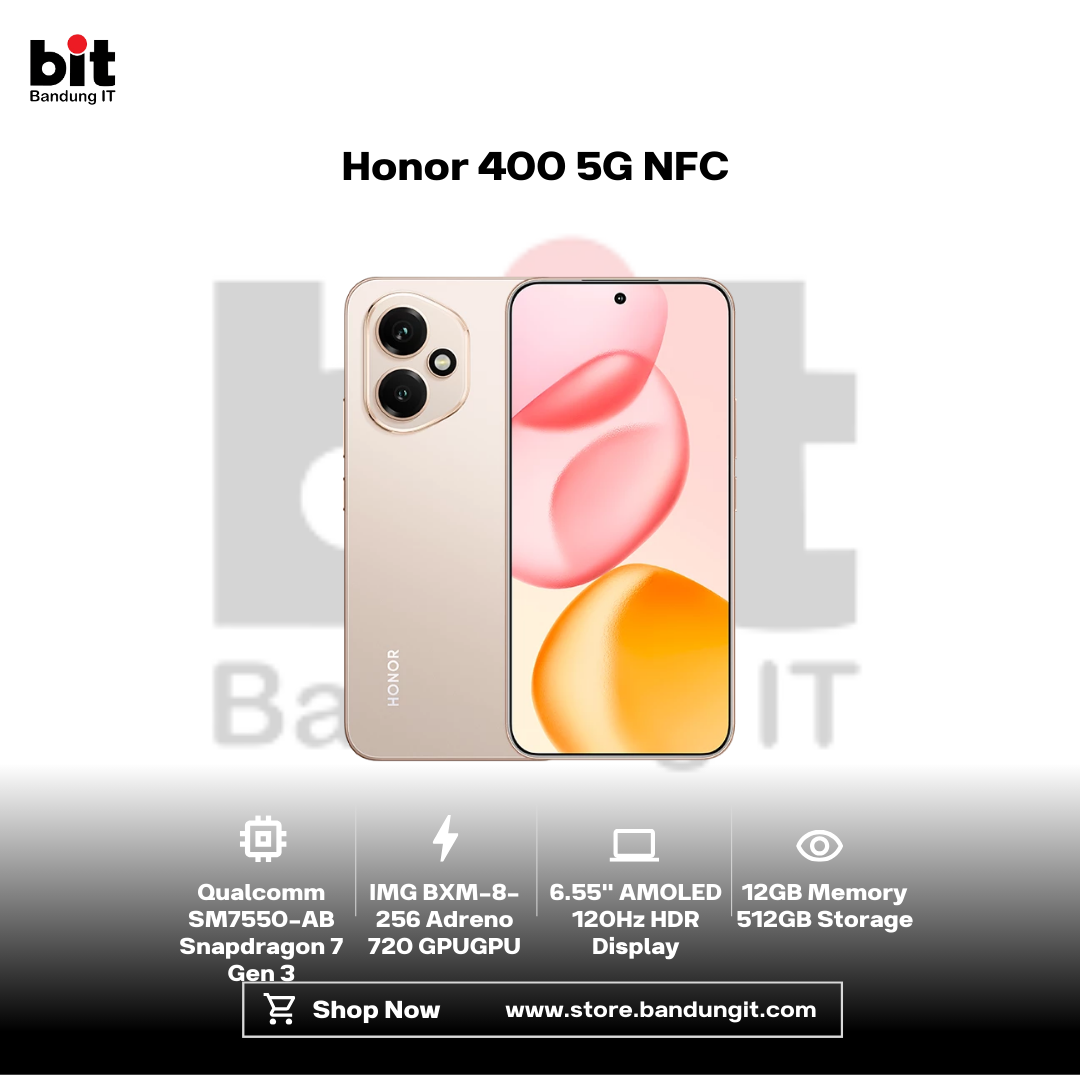 Dark Black Modern Abstract Gadget Laptop Store Sale Instagram Post - 2026-02-12T102828.830 Honor 400 5G NFC 12GB 512GB 6.55" AMOLED 120Hz HDR 200MP Dual Camera Android 15 Garansi Resmi - Image 1