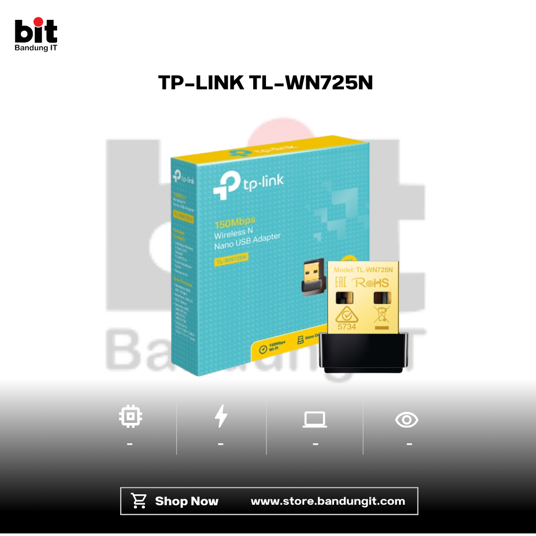 Dark Black Modern Abstract Gadget Laptop Store Sale Instagram Post - 2026-02-12T105703.726 TP-Link Wireless USB Wifi TPlink TL-WN725N - 150Mbps Nano Receiver - Image 1