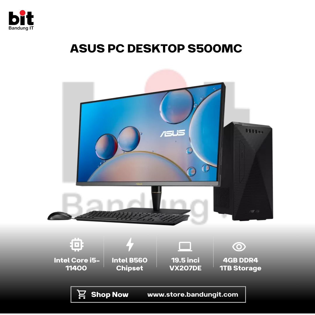 Dark Black Modern Abstract Gadget Laptop Store Sale Instagram Post - 2026-02-13T112122.570 ASUS PC DESKTOP S500MC-541000003W 4Gb DDR4 1TB i5 11400 - Image 1