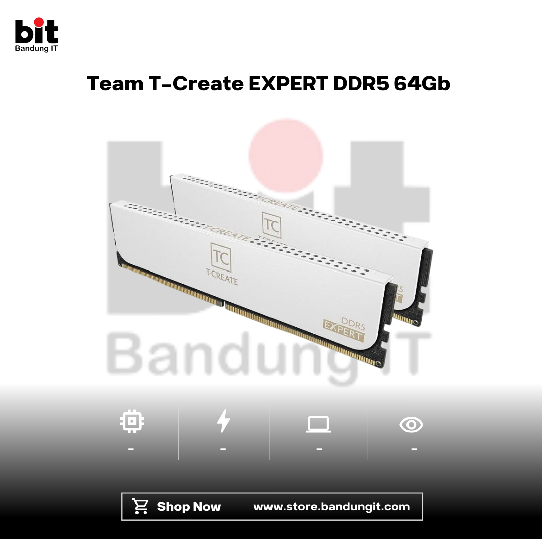 Dark Black Modern Abstract Gadget Laptop Store Sale Instagram Post - 2026-02-14T105859.741 Team T-Create EXPERT DDR5 64Gb (2x32GB) 6400Mhz - Dual Channel WHITE Ram - Image 1