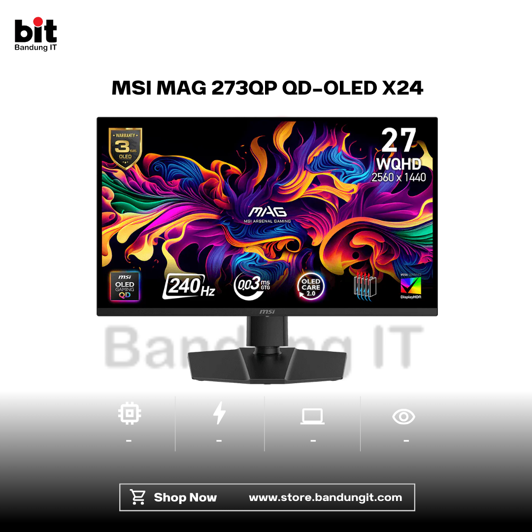 Dark Black Modern Abstract Gadget Laptop Store Sale Instagram Post - 2026-02-16T102948.983 Monitor MSI MAG 273QP 27" QD-OLED X24 QHD OLED 240Hz Gaming Monitor MSI MAG273QP - Image 1