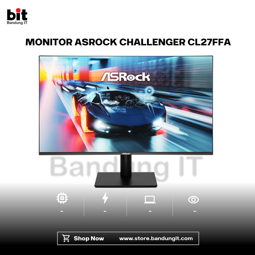 Dark Black Modern Abstract Gadget Laptop Store Sale Instagram Post - 2026-02-16T140342.003 MONITOR ASROCK CHALLENGER CL27FFA | 27" FHD Gaming Monitor Flat IPS Display 120Hz 1ms - Image 1