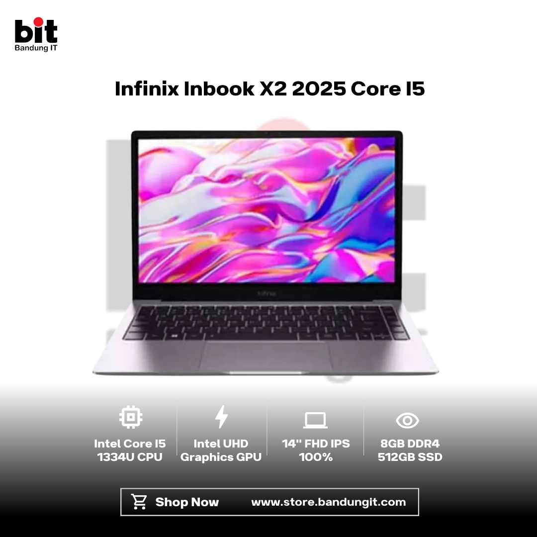 Dark Black Modern Abstract Gadget Laptop Store Sale Instagram Post - 2026-02-18T090655.780 Infinix Inbook X2 2025 Core I5 1334U 8Gb 512GB 14" FHD IPS 100 sRGB - Image 1