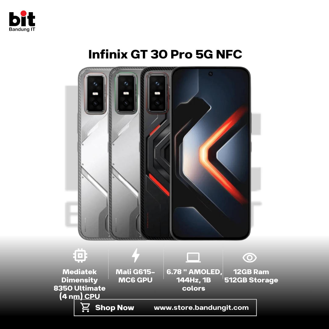 Dark Black Modern Abstract Gadget Laptop Store Sale Instagram Post - 2026-02-18T093038.482 Infinix GT 30 Pro 5G NFC 12/512Gb 6.78" AMOLED 144Hz IP64 108MP Dual Main Camera Garansi Resmi - Image 1