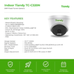 TIANDY TC-C320N 2MP Audio Turret Network Camera POE - AK Series Indoor - Image 6
